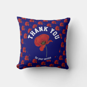 Custom Poppy Danke Veterans Kissen