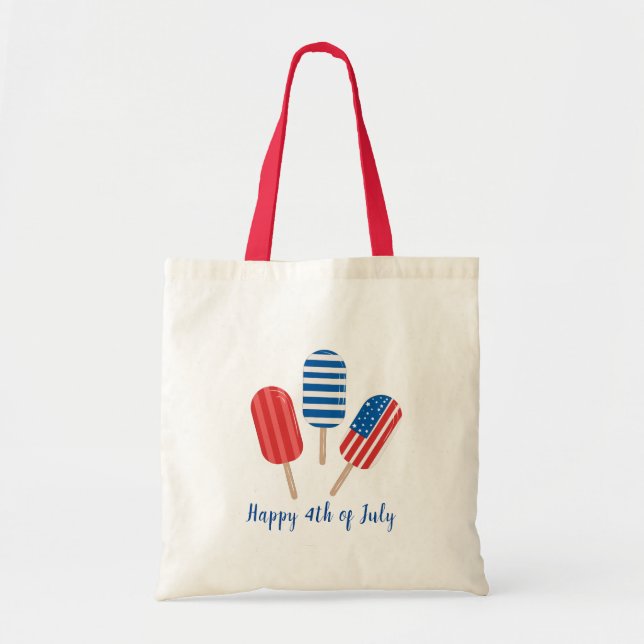 Custom Popsidence Red White Blue Modern Minimalist Tragetasche (Vorne)