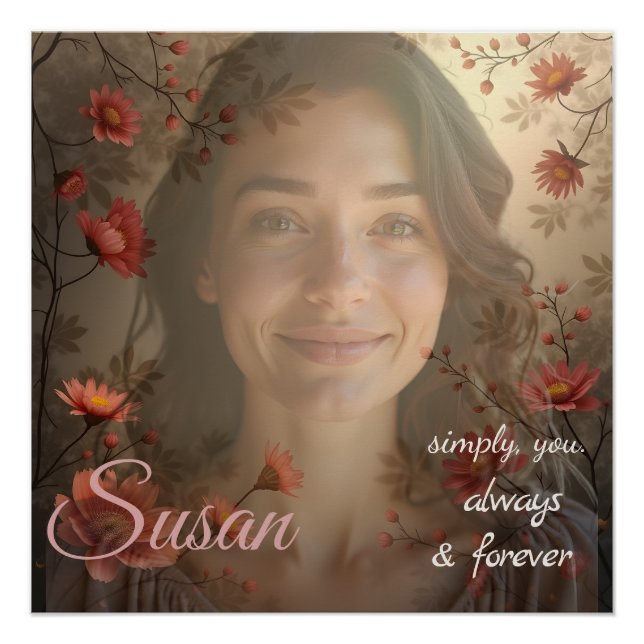Custom Portrait for Her – Personalized Photo Gift Poster (Vorderseite)