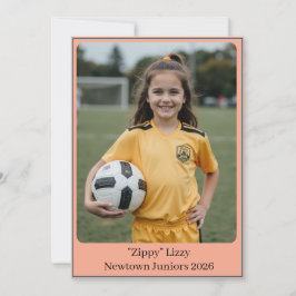 Custom Portrait Photo Soccer Birthday v2 Invite Feiertagskarte