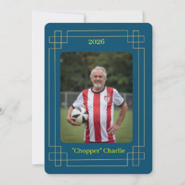 Custom Portrait Photo Soccer Testimonial v2 Invite Feiertagskarte