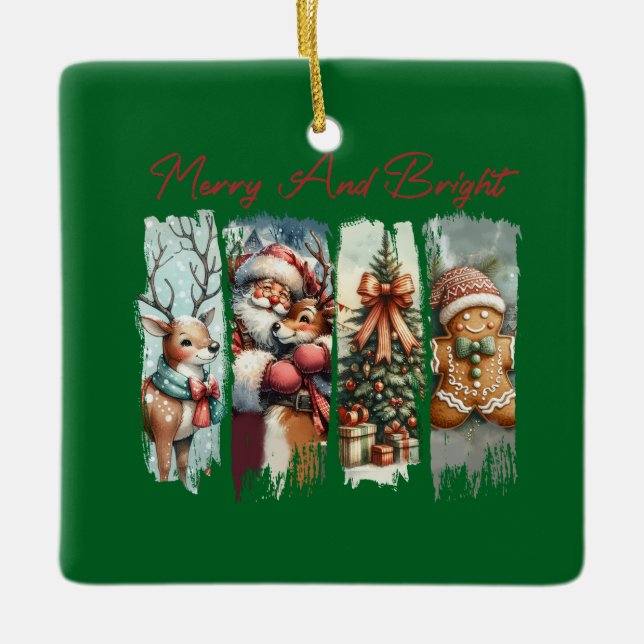 Custom Portrait Rectangle Air Freshener, Pine Keramikornament (Vorderseite)