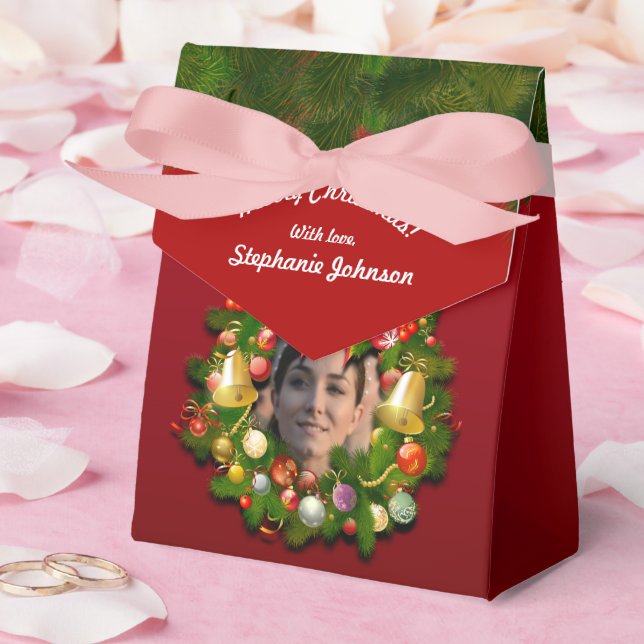 Custom Portrait Xmas Wreath Geschenkschachtel (Hochzeit)