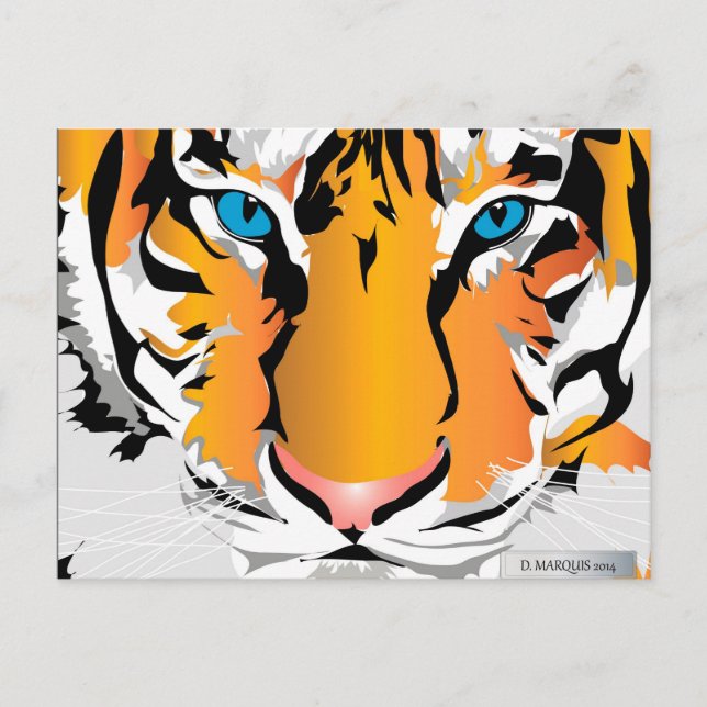 CUSTOM POSTCARDS - TIGER ORANGE POSTKARTE (Vorderseite)
