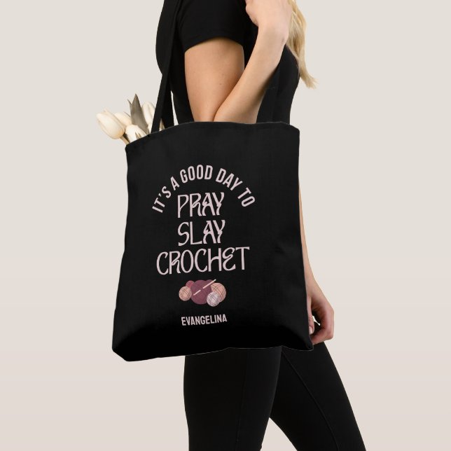 Custom PRAY SLAY CROCHET Christian Mom Crafter Tasche (Von Nahem)