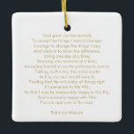 Custom prayer song quote text elegant two sided keramikornament<br><div class="desc">Custom personalized prayer song quote phrase or text two sided elegant minimalist Ceramic Ornament. Great for Christmas. Fully customizable faux gold text on both sides ( two different texts) and white solid plain background. You can write your own message, love letter, inspirational, motivational quote, poem, etc or you can just...</div>