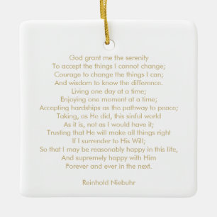 Custom prayer song quote text elegant two sided  keramikornament