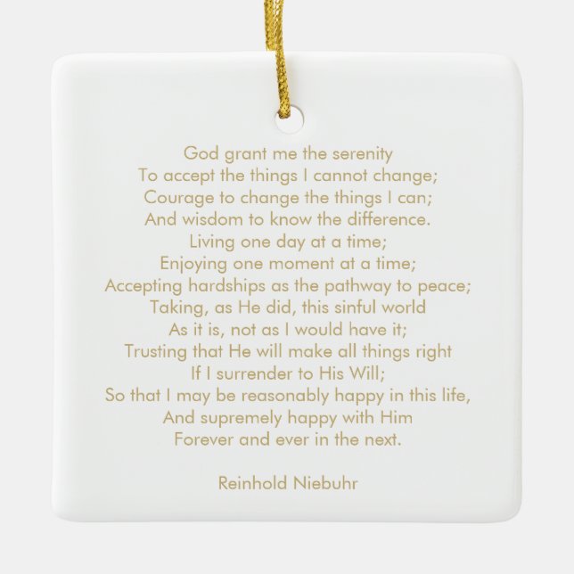 Custom prayer song quote text elegant two sided  keramikornament (Vorderseite)