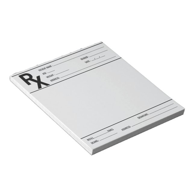 Custom Prescription Pad for Doctor Pharmacist Rx  Notizblock (angewinkelt)
