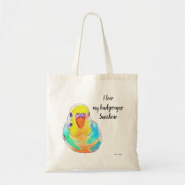 Custom Pretty I Love My Budgerigar Parakeet Tragetasche