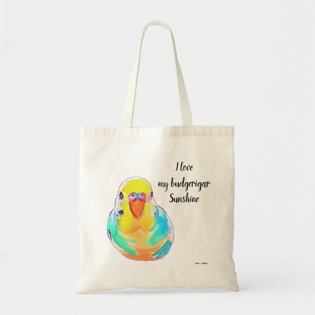 Custom Pretty I Love My Budgerigar Parakeet Tragetasche (Vorne)