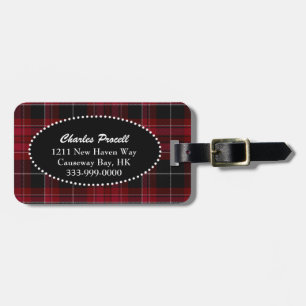 Custom Pride Wales Tartan Karierte Gepäckmarke Gepäckanhänger