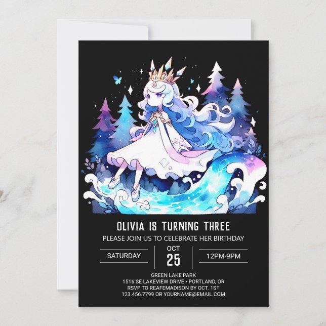 Custom Princess Birthday Einladung (Vorderseite)
