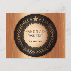 CUSTOM PRINT DIY-MEDAILLE Bronze ADDIERE DEIN LOGO Postkarte