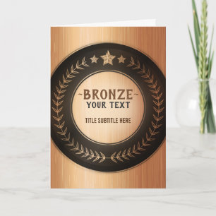 CUSTOM PRINT DIY MEDAL Bronze ADD YOUR LOGO edit Dankeskarte