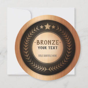 CUSTOM PRINT DIY MEDAL Bronze Champion EDITABLE Dankeskarte