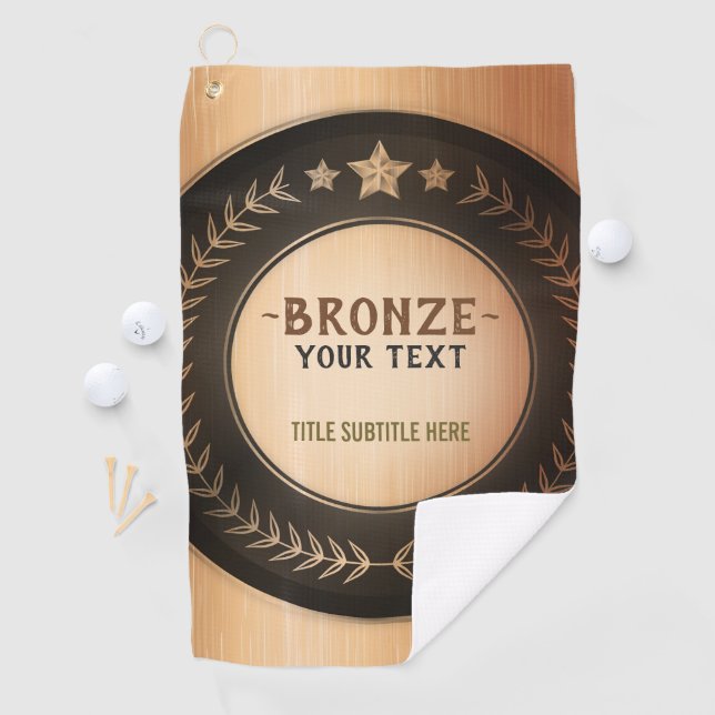 CUSTOM PRINT DIY MEDAL Bronze Champion EDITABLE Golfhandtuch (Insitu)