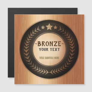 CUSTOM PRINT DIY MEDAL Bronze Champion EDITABLE Magnetkarte