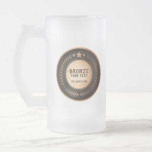 CUSTOM PRINT DIY MEDAL Bronze Champion EDITABLE Mattglas Bierglas