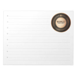 CUSTOM PRINT DIY MEDAL Bronze Champion EDITABLE Notizblock