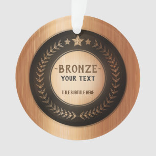 CUSTOM PRINT DIY MEDAL Bronze Champion EDITABLE Ornament