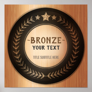 CUSTOM PRINT DIY MEDAL Bronze Champion EDITABLE Poster