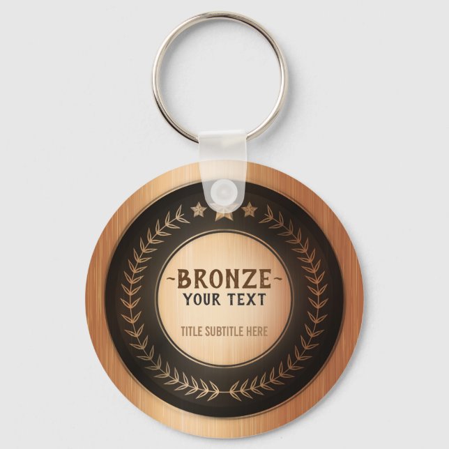 CUSTOM PRINT DIY MEDAL Bronze Champion EDITABLE Schlüsselanhänger (Vorderseite)
