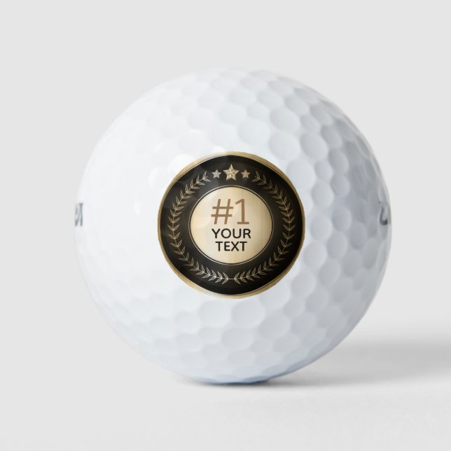 CUSTOM PRINT DIY MEDAL Gold #1 Champion EDITABLE Golfball (Vorderseite)