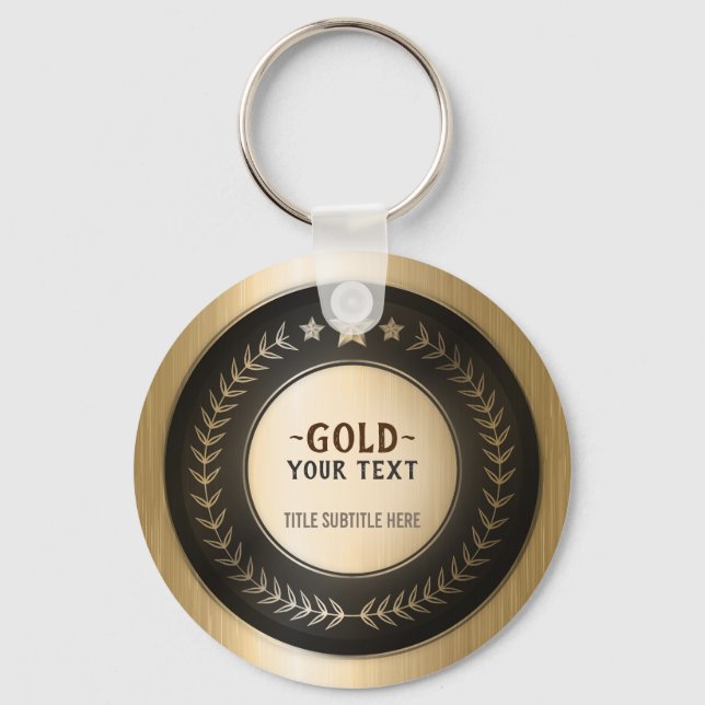 CUSTOM PRINT DIY MEDAL Gold #1 Champion EDITABLE Schlüsselanhänger (Vorderseite)