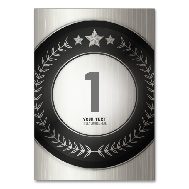 CUSTOM PRINT DIY Silver Tischnummer EDITABLE (Vorderseite)