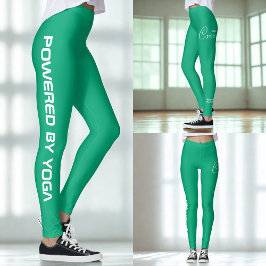 Custom Print Yoga Crew Green Blue Leggings