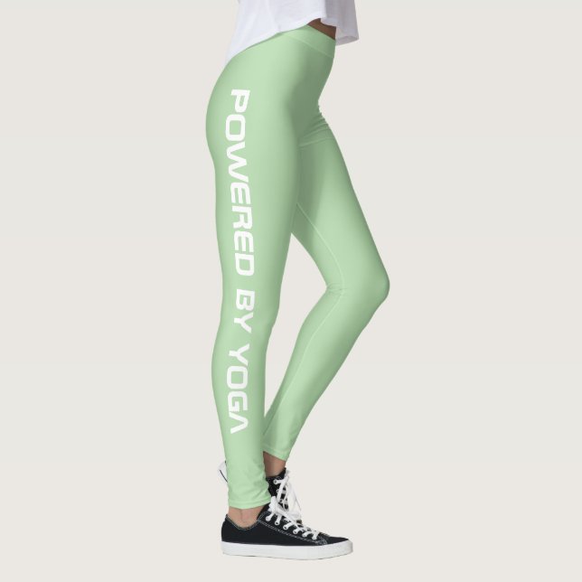 Custom Print Yoga Crew Pale Green Leggings (Rechts)