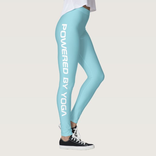 Custom Print Yoga Crew Robin Egg Blue Leggings (Rechts)