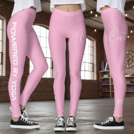 Custom Print Yoga Crew Soft Light Pink Leggings