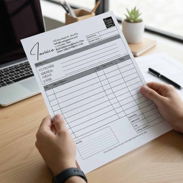 Custom Printable Order Form Business Logo Invoice Notizblock (Von Creator hochgeladen)