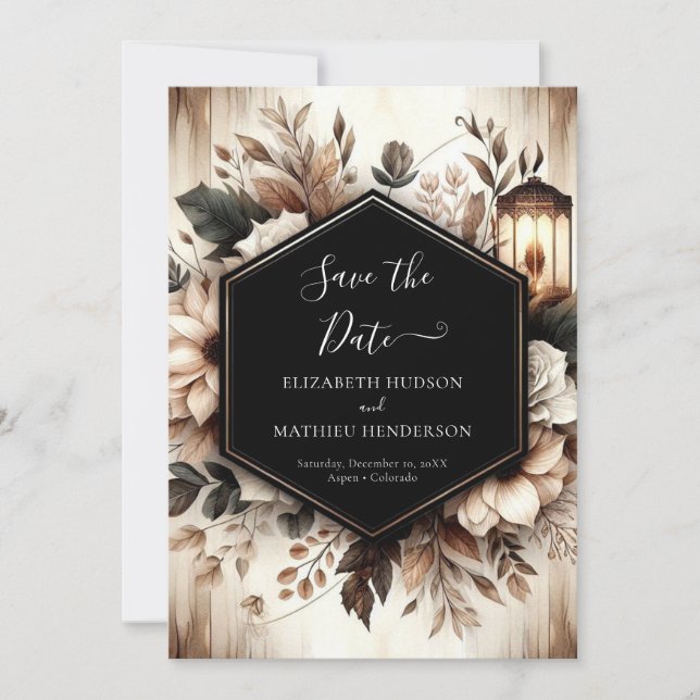 Custom Printable Rustic Wedding Save The Date (Vorderseite)