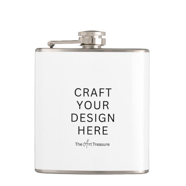 Custom Printed Flask  – Upload Your Own Design Flachmann (Vorderseite)