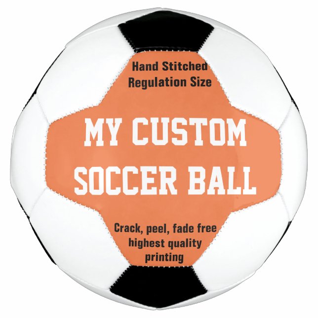 Custom Printed Soccer Ball Football Futbol ORANGE (Vorderseite)