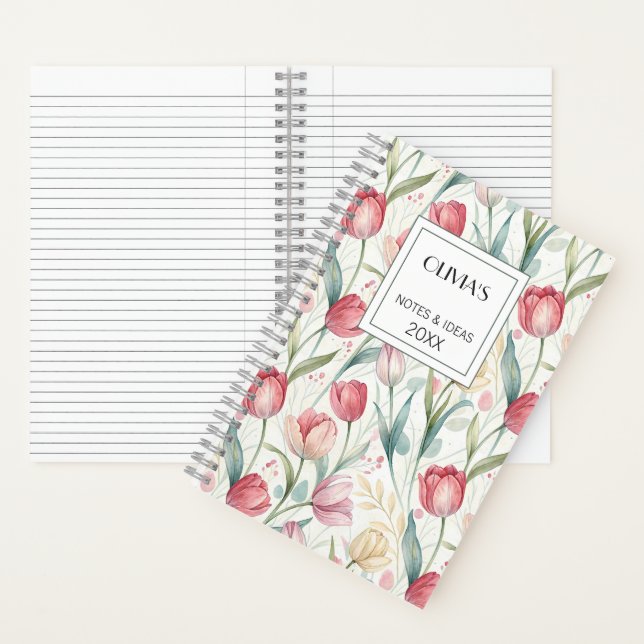 Custom Professional Notebook Modern Tulips Notizbuch (Innen)