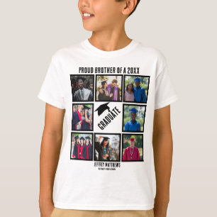 Custom Proud Brother Abschluss FotoCollage T-Shirt