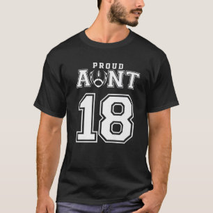 Custom Proud Football Aunt Number 18 Personalized T-Shirt
