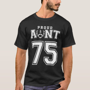 Custom Proud Football Tante Nummer 75 Personalisie T-Shirt