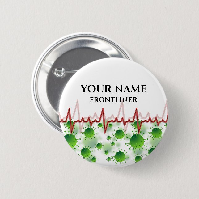 CUSTOM Proud Frontliner Name Tag Button (Vorne & Hinten)