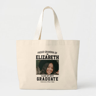 Custom Proud Grandma Photo Graduate Family Jumbo Stoffbeutel