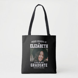 Custom Proud Grandma Photo Graduate Family Tasche