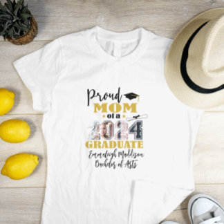 Custom Proud Mama Foto 2024 Graduate T-Shirt