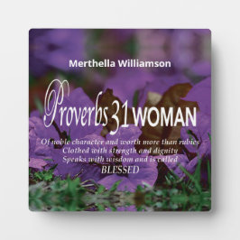 Custom PROVERBS 31 FRAU Inspirational Floral Fotoplatte
