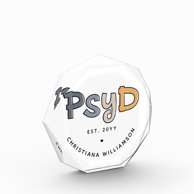 Custom PsyD Doctor of Psychology Psychologist Fotoblock (Links)