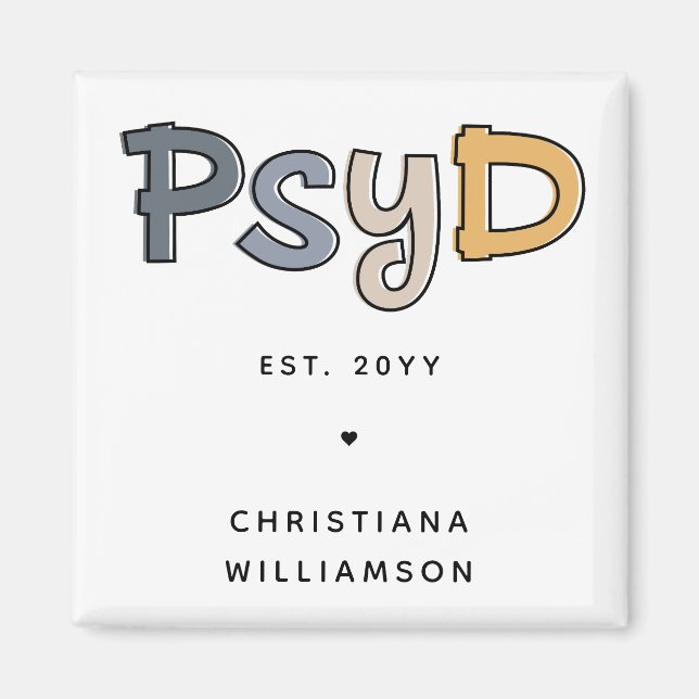 Custom PsyD Doctor of Psychology Psychologist Magnet (Vorne)