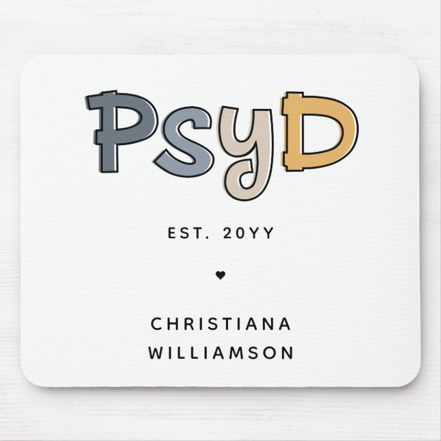 Custom PsyD Doctor of Psychology Psychologist Mousepad (Vorne)